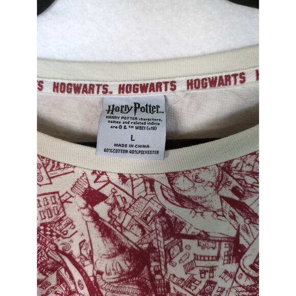 Harry Potter Hogwarts Sketch Cinch Waist Sweat Shirt Size L - Picture 4 of 12